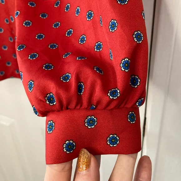 Vintage 80's Judy Bond Red Dress Shirt - Picture 6 of 6